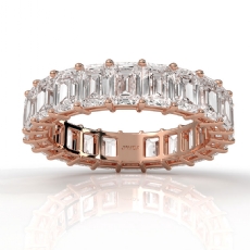Shared Prong Emerald Lab Grown Diamond Eternity Wedding Band 14k Rose Gold  (5.25Ct. tw.)