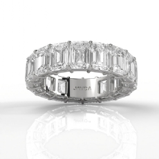 Lab-Grown Diamond Women Shared Prong Emerald Wedding Band 14k White Gold 6.7Ctw.