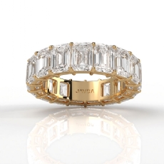 Lab-Grown Diamond Women Shared Prong Emerald Wedding Band 14k Gold Yellow  (6.7Ct. tw.)