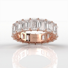 Emerald Lab-Grown Diamond Women Shared Prong Wedding Band 14k Rose Gold  (8.65Ct. tw.)