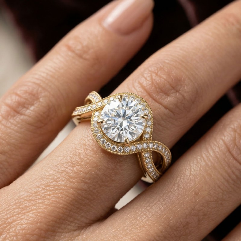  diamond Ring 18k Gold Yellow