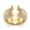 1.15Ct Round Baguette Diamond Engagement Setting Ring 18k Yellow Gold - javda.com 
