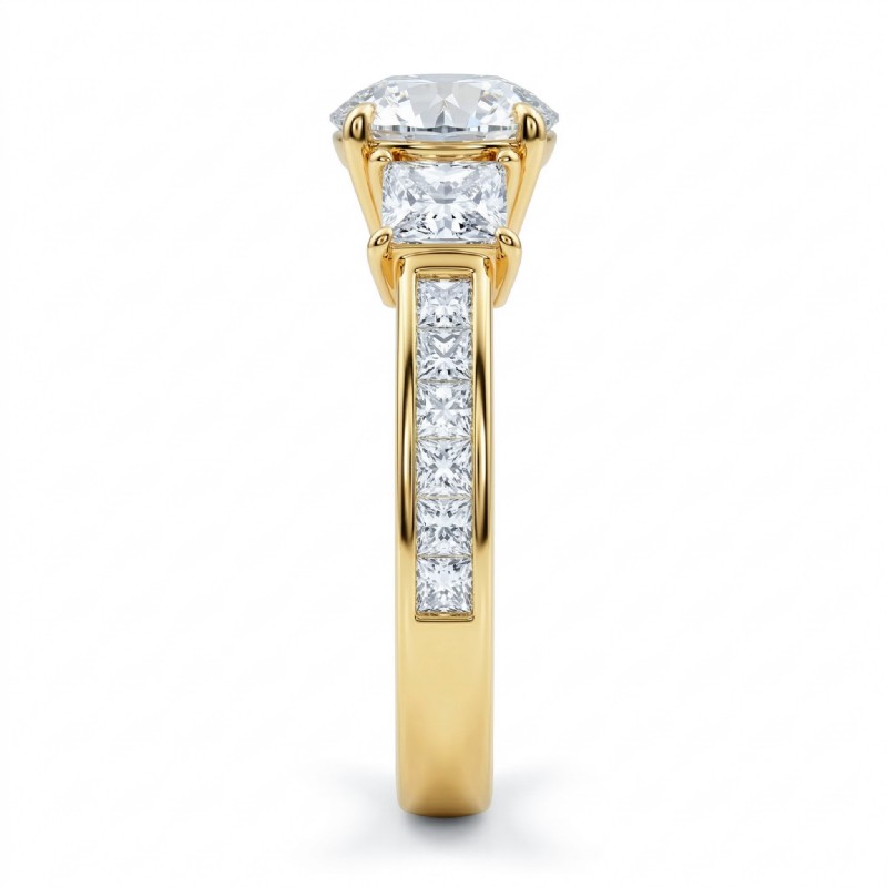  diamond Ring 18k Gold Yellow