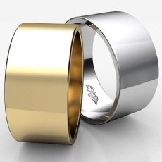 10mm Flat Pipe Cut 14k White Gold Mens Plain Wedding Band Ring 8g 4sz