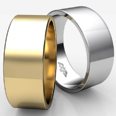 Men Wedding Band Flat Pipe Cut Plain Solid Ring 8mm 18k Gold Yellow 7.5g 4
