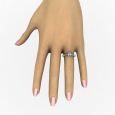 Trellis Bezel Accent Channel diamond Ring 18k Gold White