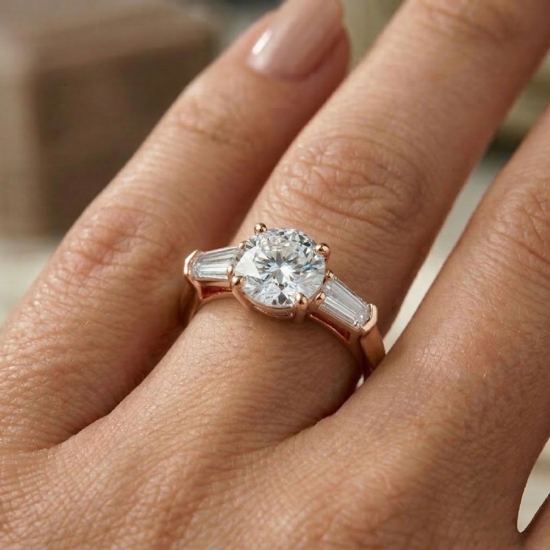  diamond Ring 14k Rose Gold