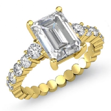 Prong Set Classic Side Stone diamond Ring 14k Gold Yellow