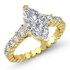 Prong Set Classic Side Stone diamond Ring 18k Gold Yellow