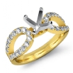 0.45Ct Diamond Engagement Ring Round Semi Mount 14k Yellow Gold Split Shank - javda.com 