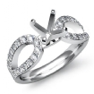 0.45Ct Diamond Engagement Ring Round Semi Mount 18k White Gold Split Shank - javda.com 