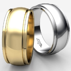 Mens Plain Wedding Solid Band Dome Step Ring 8mm 18k Gold Yellow 6.9g 4