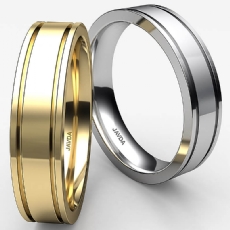 Flat Fit Solid Ring Mens Wedding Plain Band 5mm 14k White Gold 5.6g 4sz