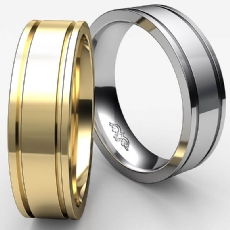 Mens Wedding Solid Band 14k White Gold Flat Fit Plain Ring 6mm 6.7g 4sz