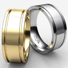9mm Mens Wedding Solid Band Flat Fit Plain Ring 18k Gold Yellow 10.3g 4