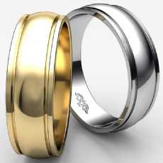 6mm Mens Wedding Solid Band Dome Step Plain Ring 18k Gold Yellow 5.2g 4
