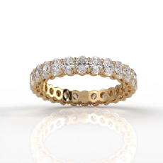 Oval Lab-Grown Diamond Women Shared Prong Wedding Band 14k Gold Yellow  (2.3Ct. tw.)