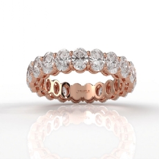 Oval Lab-Grown Diamond Women's Shared Prong Wedding Band 14k Rose Gold  (4Ct. tw.)