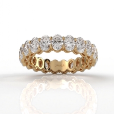 Oval Lab-Grown Diamond Women's Shared Prong Wedding Band 14k Gold Yellow  (4Ct. tw.)