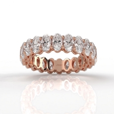 Lab-Grown Diamond Women Shared Prong Oval Wedding Band 14k Rose Gold  (4.2Ct. tw.)
