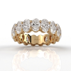 Oval Lab-Grown Diamond Eternity Shared Prong Wedding Band 14k Gold Yellow  (6.25Ct. tw.)