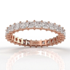 Princess Lab Grown Diamond Shared Prong Women's Wedding Band 14k Rose Gold  (1.85Ct. tw.)