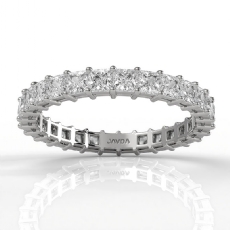 Princess Lab Grown Diamond Shared Prong Women's Wedding Band Platinum 950  (1.85Ct. tw.)