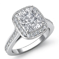 Halo Pave Bezel Set diamond  18k Gold White