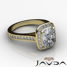Halo Pave Bezel Set diamond  14k Gold Yellow