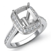 0.70ct Diamond Engagement Ring 18k White Gold Cushion Semi Mount Halo Setting - javda.com 