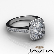 Halo Pave Set Bezel diamond Ring 18k Gold White