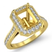 0.7Ct Diamond Engagement Ring Emerald Semi Mount Halo Setting 18k Yellow Gold - javda.com 