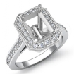 0.7Ct Diamond Engagement Ring Emerald Semi Mount Halo Setting 14k White Gold - javda.com 