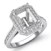 0.7Ct Diamond Engagement Ring Emerald Semi Mount Halo Setting Platinum 950 - javda.com 