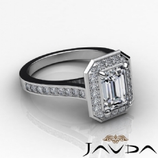Halo Pave Setting Bezel diamond Ring 14k Gold White
