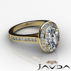 Accents Stone Halo Pave diamond Ring 18k Gold Yellow
