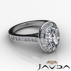 Accents Stone Halo Pave diamond Ring Platinum 950