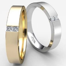Matte Finish Channel Set  Diamond Men's Half Wedding Band 14k Gold Yellow (0.25Ct. tw.)