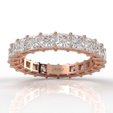 Princess Lab Grown Diamond Shared Prong Women Wedding Band 14k Rose Gold  (3.4Ct. tw.)