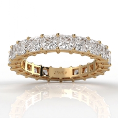 Princess Lab Grown Diamond Shared Prong Women Wedding Band 14k Gold Yellow  (3.4Ct. tw.)