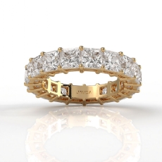 Princess Lab-Grown Diamond Women Shared Prong Wedding Band 14k Gold Yellow  (6.5Ct. tw.)