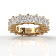 Lab-Grown Diamond Women Shared Prong Princess Wedding Band 14k Gold Yellow  (8.8Ct. tw.)