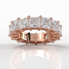 Shared Prong Women's Princess Diamond Eternity Wedding Band 14k Rose Gold  (11.25Ct. tw.)