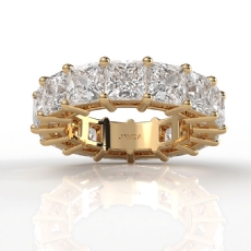 Shared Prong Women's Princess Diamond Eternity Wedding Band 14k Gold Yellow  (11.25Ct. tw.)