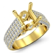 1.7Ct 3 Row Shank Diamond Engagement Ring Princess Semi Mount 18k Yellow Gold - javda.com 