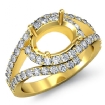 0.8Ct Diamond Engagement Oval Semi Mount Ring 18k Yellow Gold Curve Shank - javda.com 