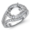0.63Ct Diamond Engagement Oval Semi Mount Ring Platinum 950 Curve Shank - javda.com 