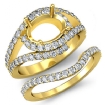 1.2Ct Round Diamond Engagement Oval Ring Bridal Set 14k Yellow Gold Pave Setting - javda.com 
