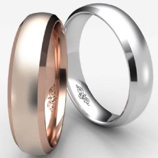 Dome Men's Wedding Band 14k Rose Gold Beveled Edge Solid Ring 5mm 5.5g 8