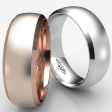 Dome Men's Wedding Band 14k Rose Gold Beveled Edge Solid Ring 7mm 8.3g 8